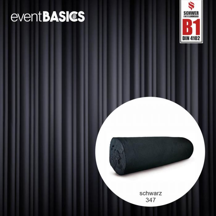 Bühnenmolton schwarz Baumwolle B1 (30m-Ballen) eventBASICS